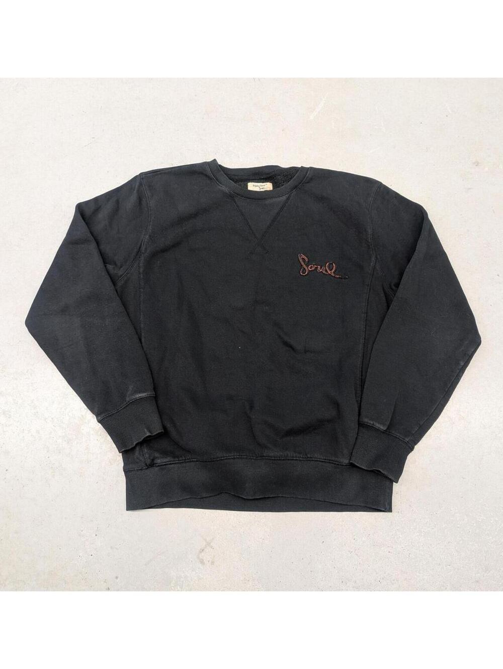 Y2K Triple Five Soul Black Reverse Weave Style Sweater